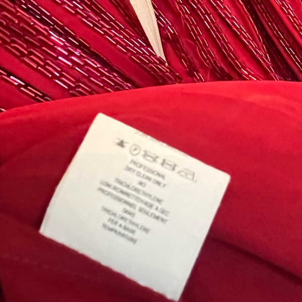 Zac Posen Fall 2015 Hand-Embroidered Bugle-Beaded Red Cocktail Dress, Si… - Picture 11 of 11